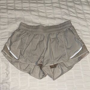 light grey lululemon hotty hot shorts